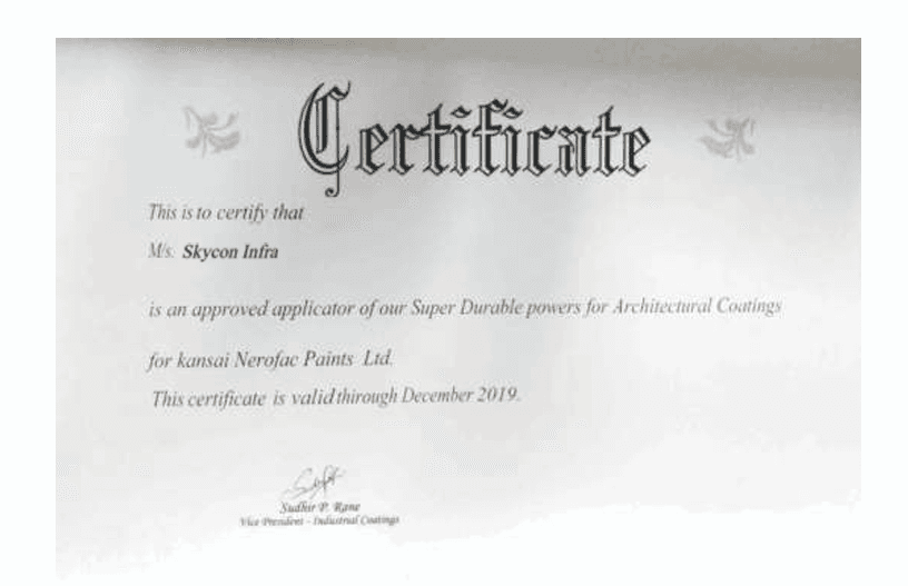 Nerolac certificate