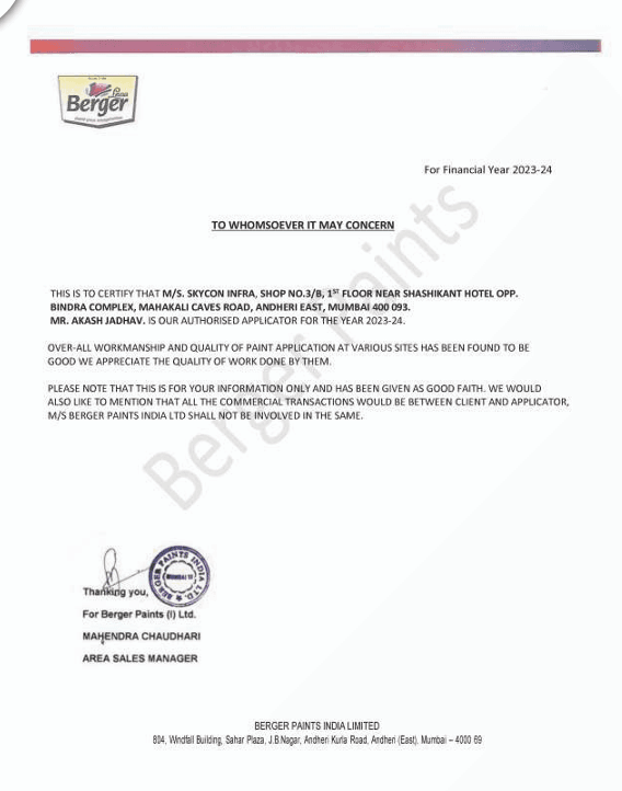 Pidilite certificate